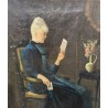 Tableau \"Femme à la lécture\" signé Mt EMPEYTA 37