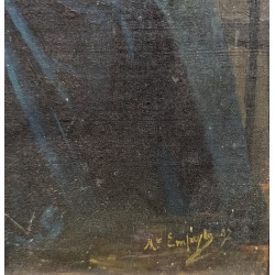 Tableau \"Femme à la lécture\" signé Mt EMPEYTA 37