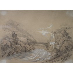 Dessin "Saint Maurice" signé E. LAFON