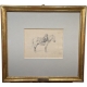 Dessin "Cheval" signé Th. FORT