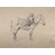 Dessin "Cheval" signé Th. FORT