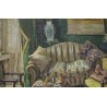 Tableau \"Scène d\'intérieur\" signé A. JACOBI