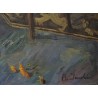 Tableau \"Scène d\'intérieur\" signé A. JACOBI