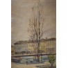 Gouache "Quai des Bergues" signée Ch. DE ZIEGLER