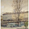 Gouache "Quai des Bergues" signée Ch. DE ZIEGLER