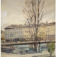 Gouache "Quai des Bergues" signée Ch. DE ZIEGLER