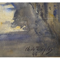 Gouache "Carouge" signée Ch. DE ZIEGLER 46