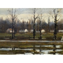 Tableau \"Campagne de Pinchat\" signée DELAPIERRE