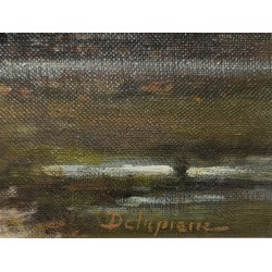 Tableau \"Campagne de Pinchat\" signée DELAPIERRE