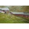 Tableau \"Chalets\" signé S. ROCHAT