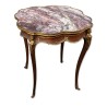 Guéridon style Louis XV dessus marbre rose