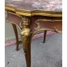 Guéridon style Louis XV dessus marbre rose