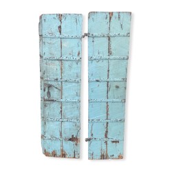 Paire de portes indienne peintes bleu