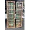 A pair of Indian doors painted blue