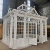 Winter garden made of white-painted galvanised steel