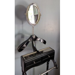 "St James" valet stand in black and chrome