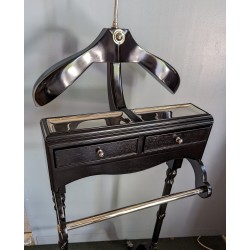 "St James" valet stand in black and chrome
