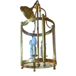 Lanterne ronde en bronze à 3 lumières