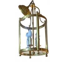 Lanterne ronde en bronze à 3 lumières