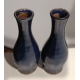 Paire de vases en grès coloris bleu
