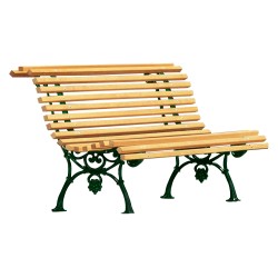 Banc \"Vigne\" en fonte verte et lattes en pin