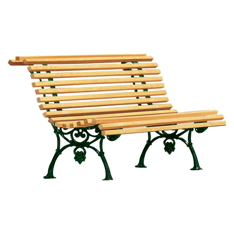 Banc \"Vigne\" en fonte verte et lattes en pin