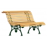 Banc "Vigne" en fonte verte et lattes en pin