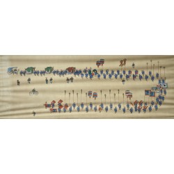 Paire de tableaux chinois "Procession"