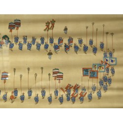 Paire de tableaux chinois "Procession"