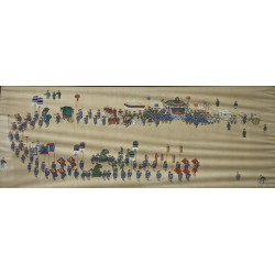 Paire de tableaux chinois "Procession"