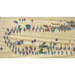 Paire de tableaux chinois "Procession"