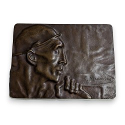 Plaque en bronze \"Mineur\" signée C. MEUNIER