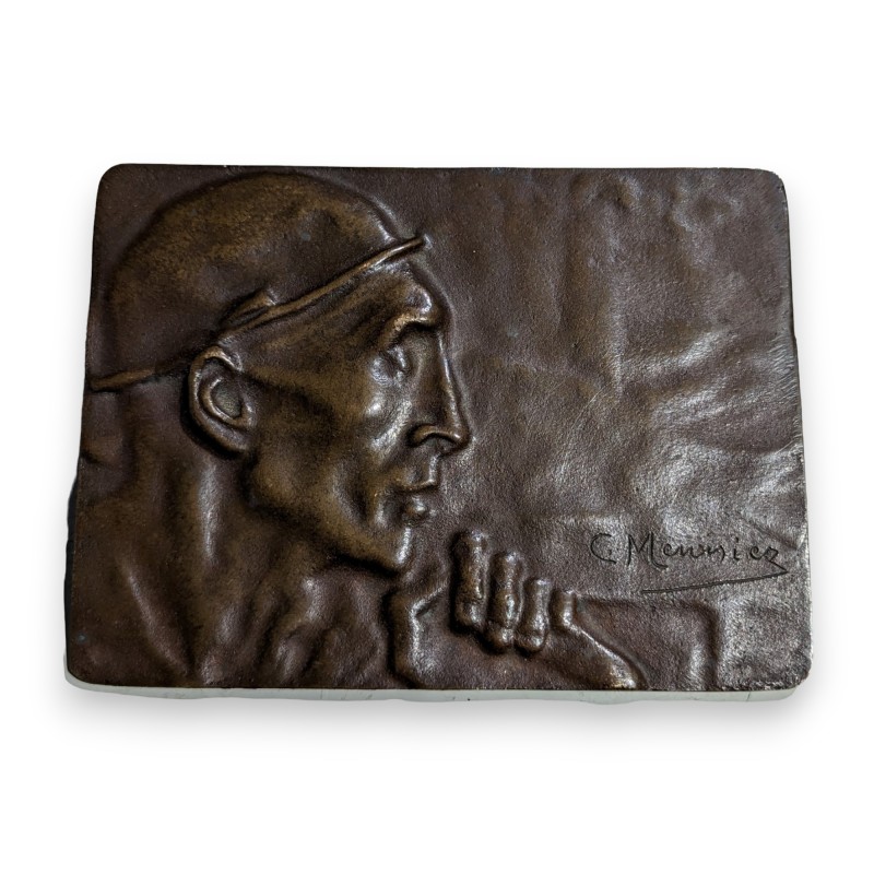 Plaque en bronze \"Mineur\" signée C. MEUNIER