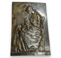 Plaque en bronze "Maternité" signée CHARPENTIER