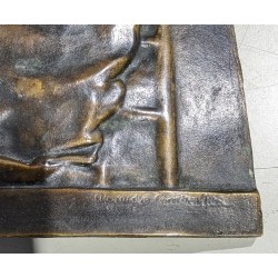 Plaque en bronze \"Maternité\" signée CHARPENTIER