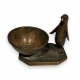 Pingouin et bol en bronze signé A. MARIONNET