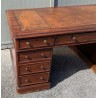 Bureau partner en acajou dessus cuir brun