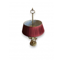 Lampe Florentine abat-jour rouge plissé