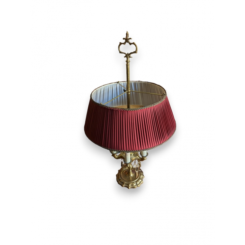 Lampe Florentine abat-jour rouge plissé