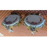 A pair of Capo di Monte porcelain side tables