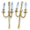 Paire d'appliques Louis XVI Noeud à 2 lumières
