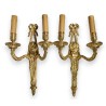 Pair of Louis XVI ‘Noeud’ wall sconces with portrait