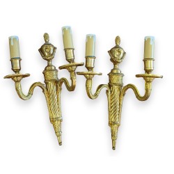 Pair of Louis XVI ‘Urnes’ wall lights with two lights