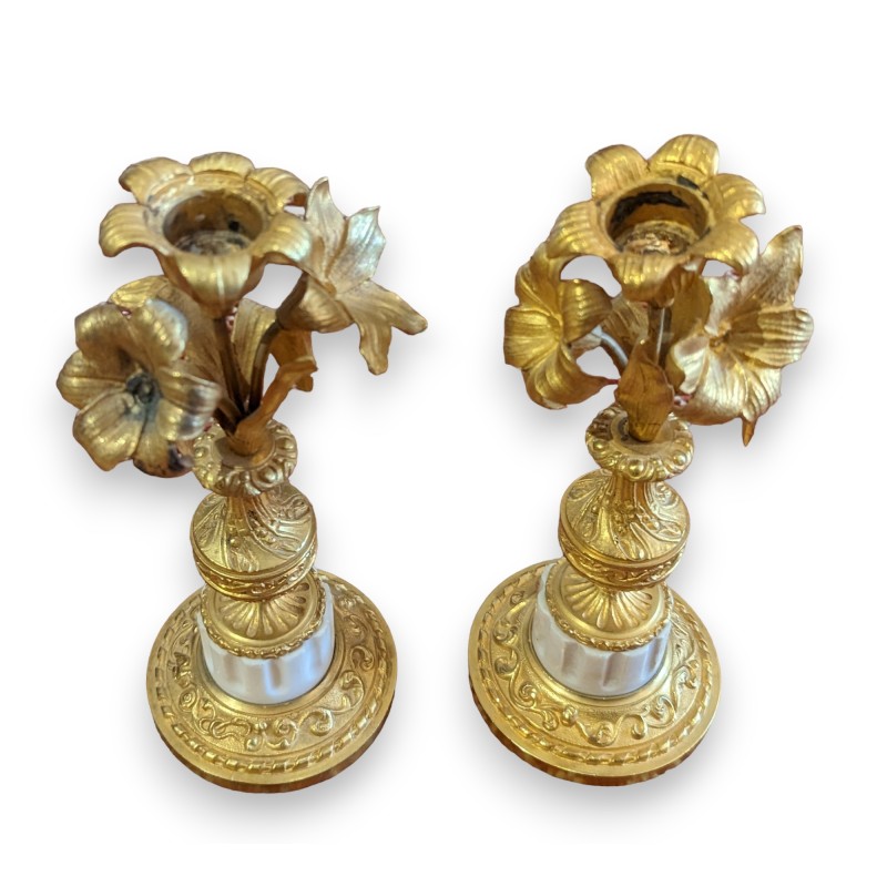 Pair of Louis XVI ‘Flowers’ candlesticks