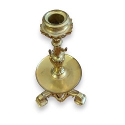 Bronze candlestick signed BARBEDIENNE
