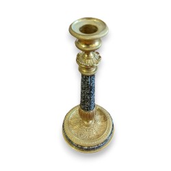 Bronze and grey marble candle holder