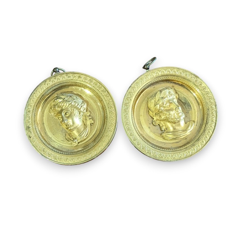 Paire d\'embout d\'embrasses en bronze doré