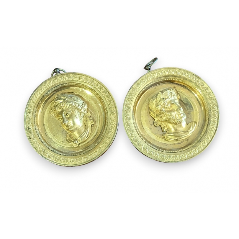 Paire d'embout d'embrasses en bronze doré