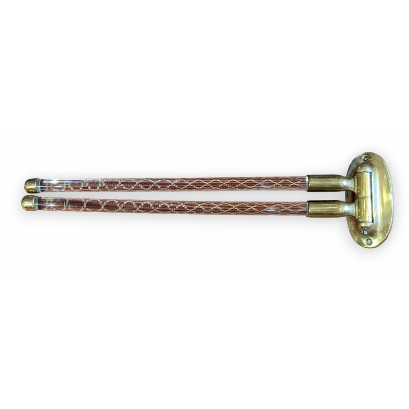 Porte-serviette en laiton et verre