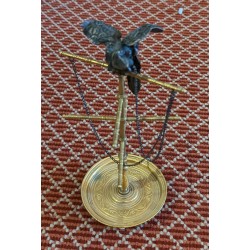 Perroquet sur son perchoir en bronze